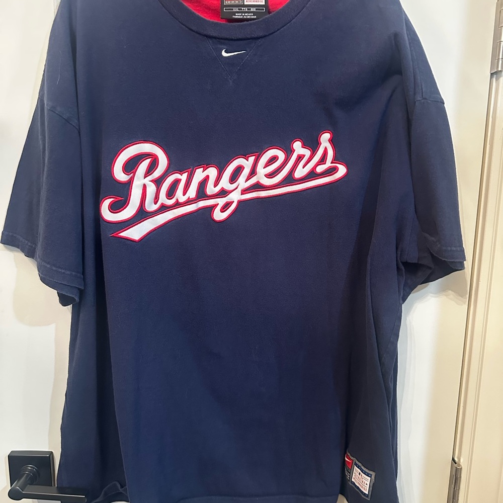 Nike Texas Rangers Navy and Red T-Shirt